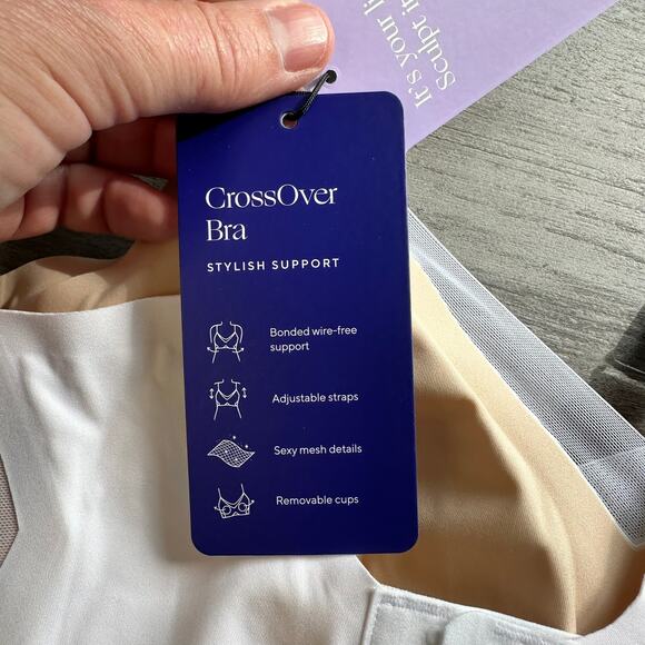 NWT Honeylove Crossover Bra White Med - Picture 4 of 6